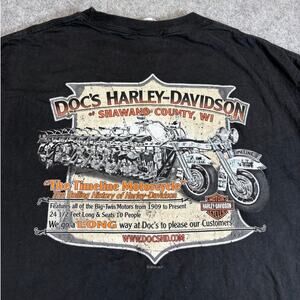 Docs Harley Davidson Motorcycle Shirt Mens Black Hardcore Biker Graphic Tee 3XL